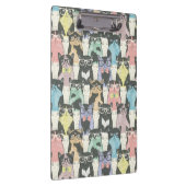 Hipster Cute Cats Pattern Klembord (Rechts)