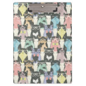 Hipster Cute Cats Pattern Klembord (Voorkant)