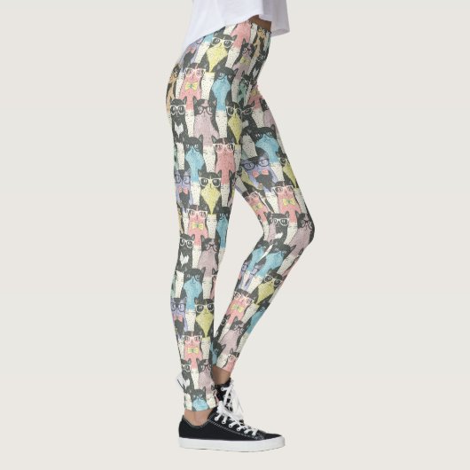Hipster Cute Cats Pattern Leggings (Rechts)