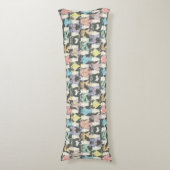 Hipster Cute Cats Pattern Lichaamskussen (Voorkant Verticaal)