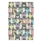Hipster Cute Cats Pattern Mini Klembord (Achterkant)