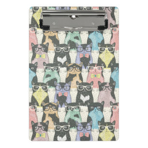 Hipster Cute Cats Pattern Mini Klembord