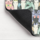 Hipster Cute Cats Pattern Muismat (Hoek)
