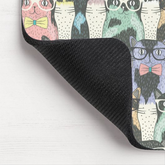 Hipster Cute Cats Pattern Muismat (Hoek)