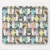 Hipster Cute Cats Pattern Muismat (Voorkant)