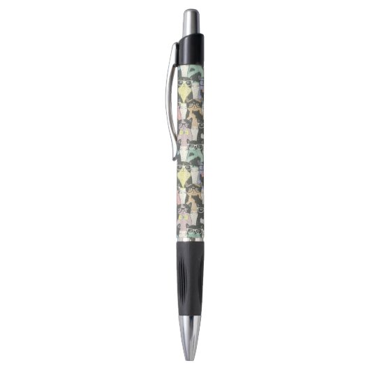 Hipster Cute Cats Pattern Pen (Top (Verticaal))