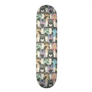 Hipster Cute Cats Pattern Persoonlijk Skateboard