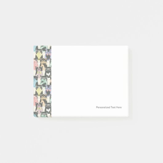 Hipster Cute Cats Pattern Post-it® Notes (Voorkant)