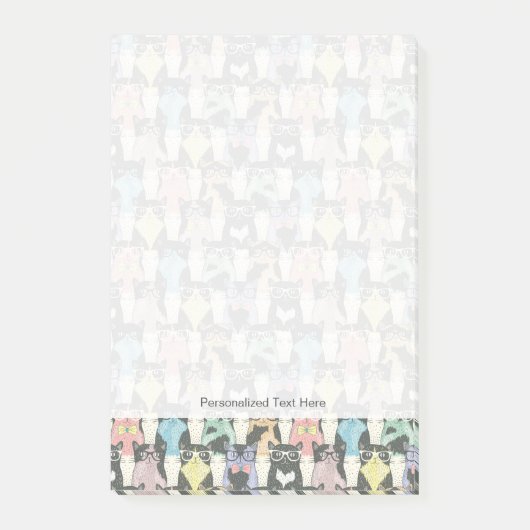 Hipster Cute Cats Pattern Post-it® Notes (Voorkant)