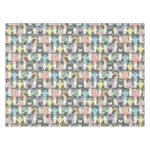 Hipster Cute Cats Pattern Tafelkleed (Voorkant (Horizontaal))