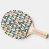 Hipster Cute Cats Pattern Tafeltennisbatje (Zijkant)