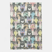 Hipster Cute Cats Pattern Theedoek (Verticaal)