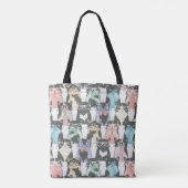 Hipster Cute Cats Pattern Tote Bag (Achterkant)