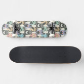 Hipster Cute Katten Patroon Persoonlijk Skateboard (Horizontaal)
