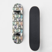 Hipster Cute Katten Patroon Persoonlijk Skateboard (Voorkant)