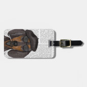 Hipster Dachshund Black en Tan Bagagelabel (Voorkant horizontaal)