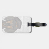 Hipster Dachshund Black en Tan Bagagelabel (Achterkant horizontaal)