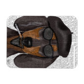 Hipster Dachshund Black en Tan Magneet (Horizontaal)