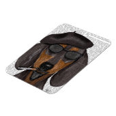 Hipster Dachshund Black en Tan Magneet (Linkerzijde)