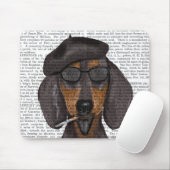 Hipster Dachshund Black en Tan Muismat (Met muis)