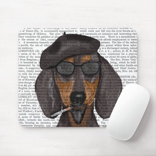 Hipster Dachshund Black en Tan Muismat (Met muis)