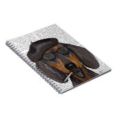 Hipster Dachshund Black en Tan Notitieboek (Rechterzijde)