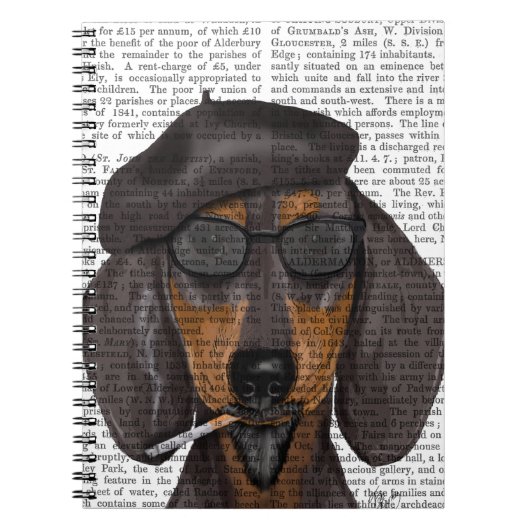 Hipster Dachshund Black en Tan Notitieboek (Voorkant)