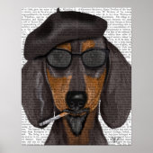 Hipster Dachshund Black en Tan Poster (Voorkant)
