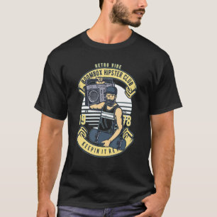 Hipster Dad Retro 80s Boom Box Ghetto Blaster Vibe T-shirt