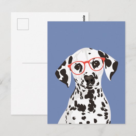 Hipster Dalmatian Briefkaart voor Dalmatische oude (Voorkant / Achterkant)