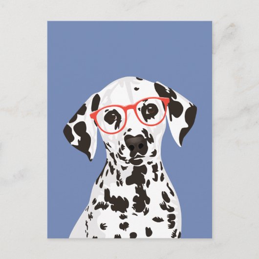 Hipster Dalmatian Briefkaart voor Dalmatische oude (Voorkant)