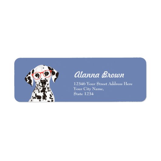 Hipster Dalmatische adreslabel voor Hondenliefhebb Etiket (Voorkant)