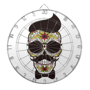 Hipster Day of the Dead Skull Dartbord