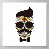Hipster Day of the Dead Skull Poster (Voorkant)