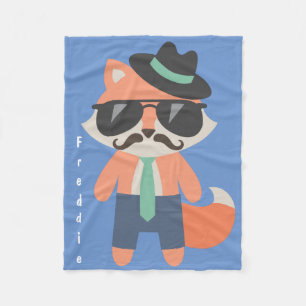 Hipster de heer Cool Fox Baby Boy Fleece Deken