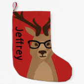 Hipster Deer - Gepersonaliseerd Kleine Kerstsok (Voorkant)