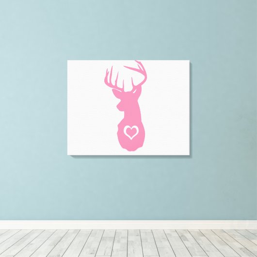 HIPSTER DEER HEAD MET HOORZITTEN CANVAS AFDRUK (Insitu (Houten vloer))