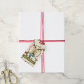 Hipster Deer Kerstmis Cadeaulabel (Met Touw)