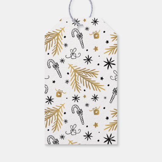 Hipster Deer Kerstmis Cadeaulabel (Achterkant)