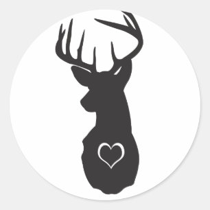 Hipster Deer met hart Ronde Sticker