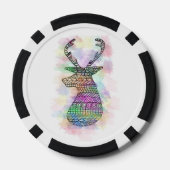 HIPSTER DEER MET HEARTS POKER CHIPS (Achterkant)
