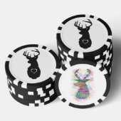 HIPSTER DEER MET HEARTS POKER CHIPS (Opstapeling)