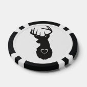 HIPSTER DEER MET HEARTS POKER CHIPS (Enkel)