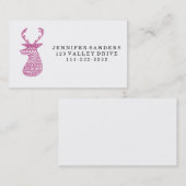 HIPSTER DEER TRIBAL PRINT - PINK VISITEKAARTJE (Voorkant / Achterkant)