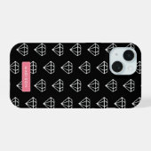 Hipster Diamanten Patroon iPhone 15 Hoesje (Achterkant horizontaal)