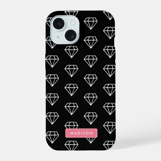 Hipster Diamanten Patroon iPhone 15 Hoesje (Achterkant)