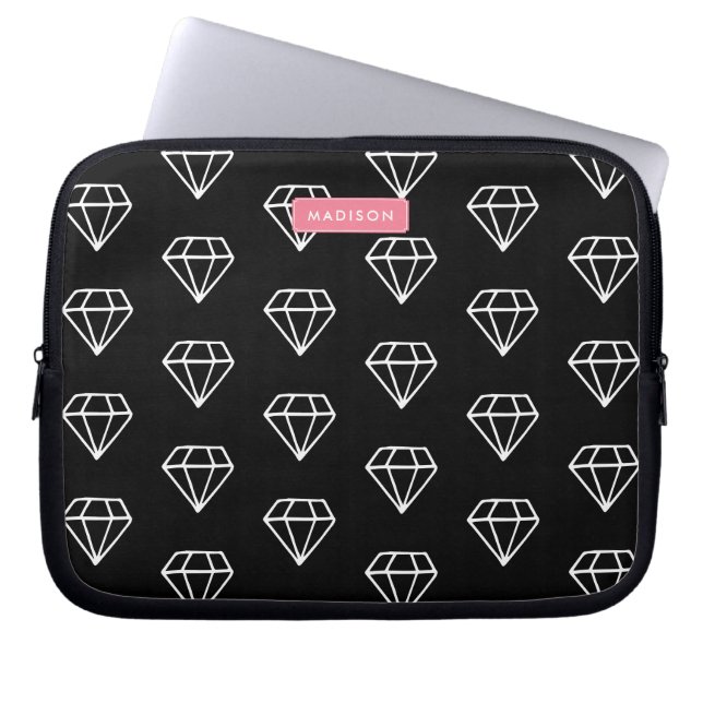 Hipster Diamonds Pattern Laptop Sleeve (Voorkant)