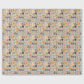 Hipster Dingen Patroon (Cinereous) Cadeaupapier (Vlak)