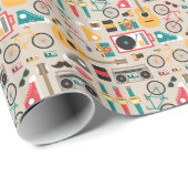 Hipster Dingen Patroon (Cinereous) Cadeaupapier (Rol Hoek)