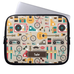 Hipster Dingen Patroon (Cinereous) Laptop Sleeve